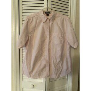 Eddie Bauer 100% Cotton Short Sleeve Light Pink Shirt Size Large